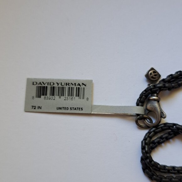 David Yurman Silver Small Black Box Chain - Picture 3 of 4